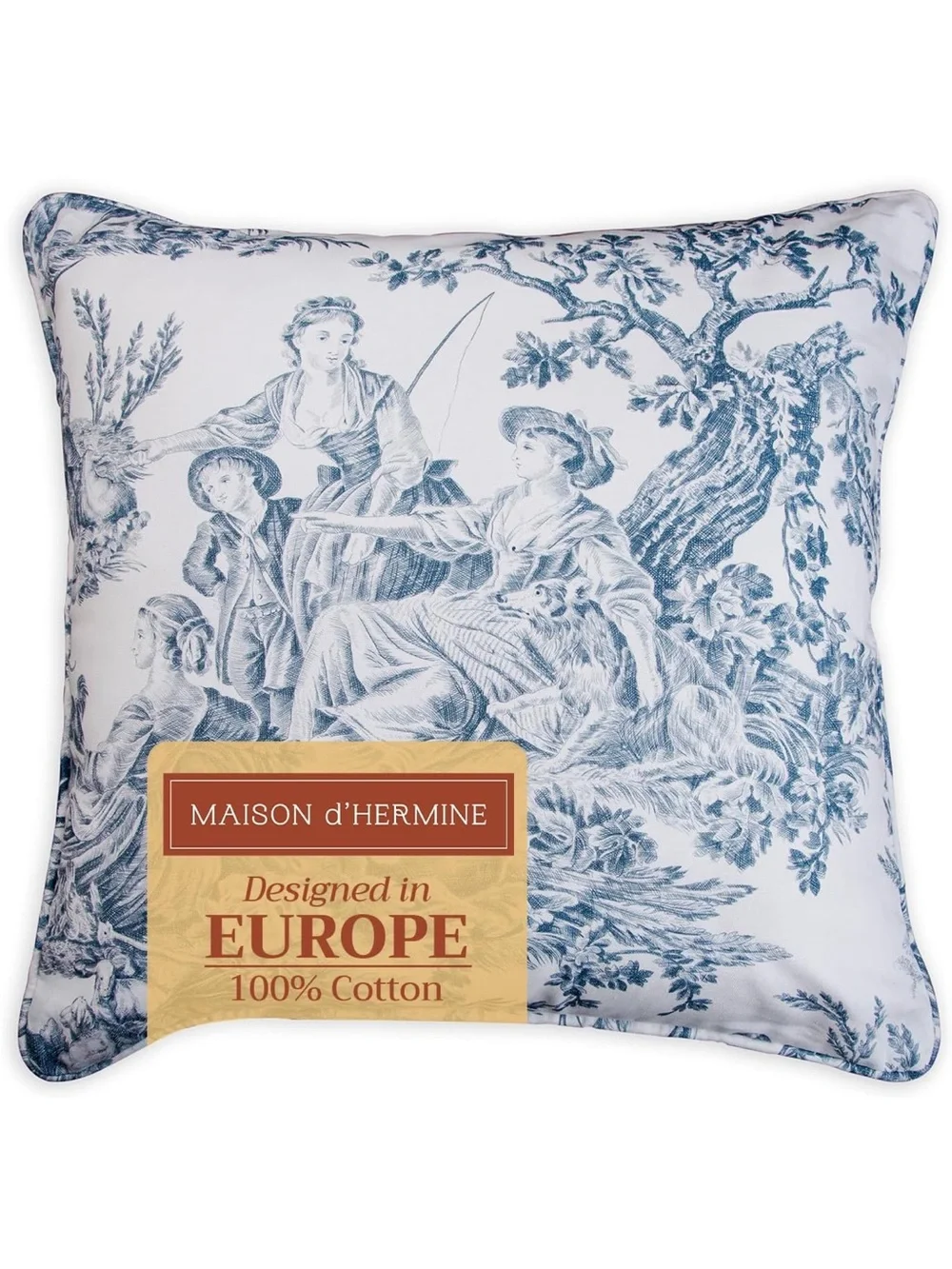 Toile  Blue and White Decorative Pillow Covers Pair -  NWOT